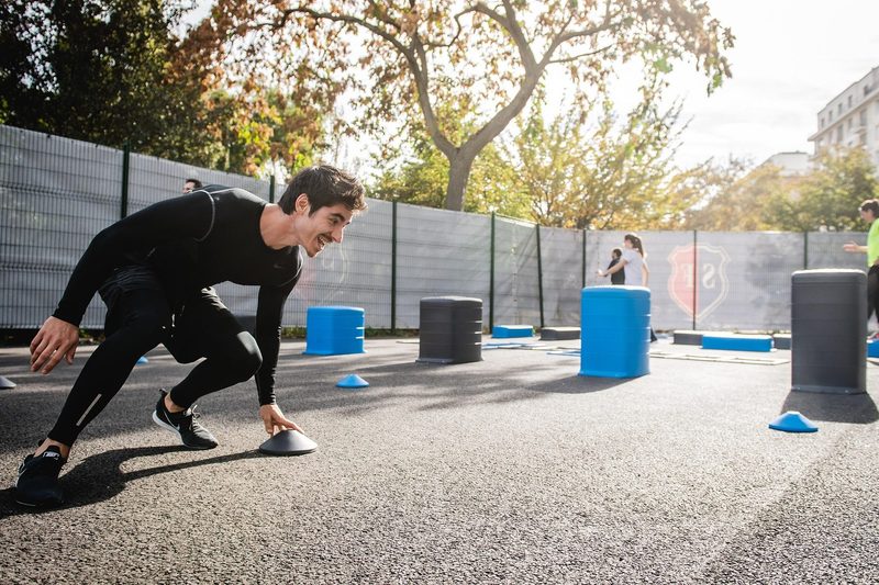 man working out military fitness exercise outdoor