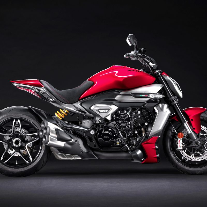 2025 Ducati XDiavel V4 Sport Cruiser product shot right profile view against a black background.