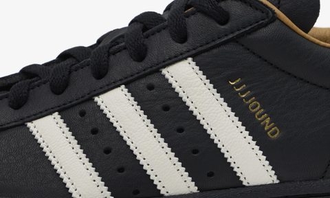 closeup on adidas jjjound sneaker