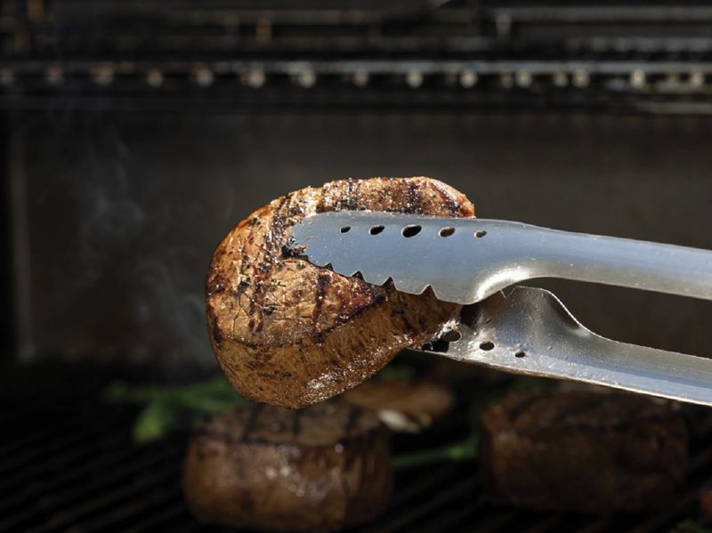 A Butcher's Cut Filet Mignon of Omaha Steak's Filet Mignon Extravaganza on the grill.