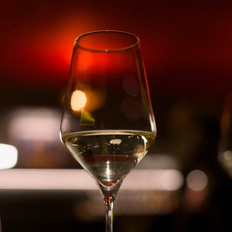 Glass of wine at Palace Santa Fe restaurant
