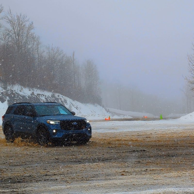 Ford Explorer ST finishing the slalom course at Team O'Neil.