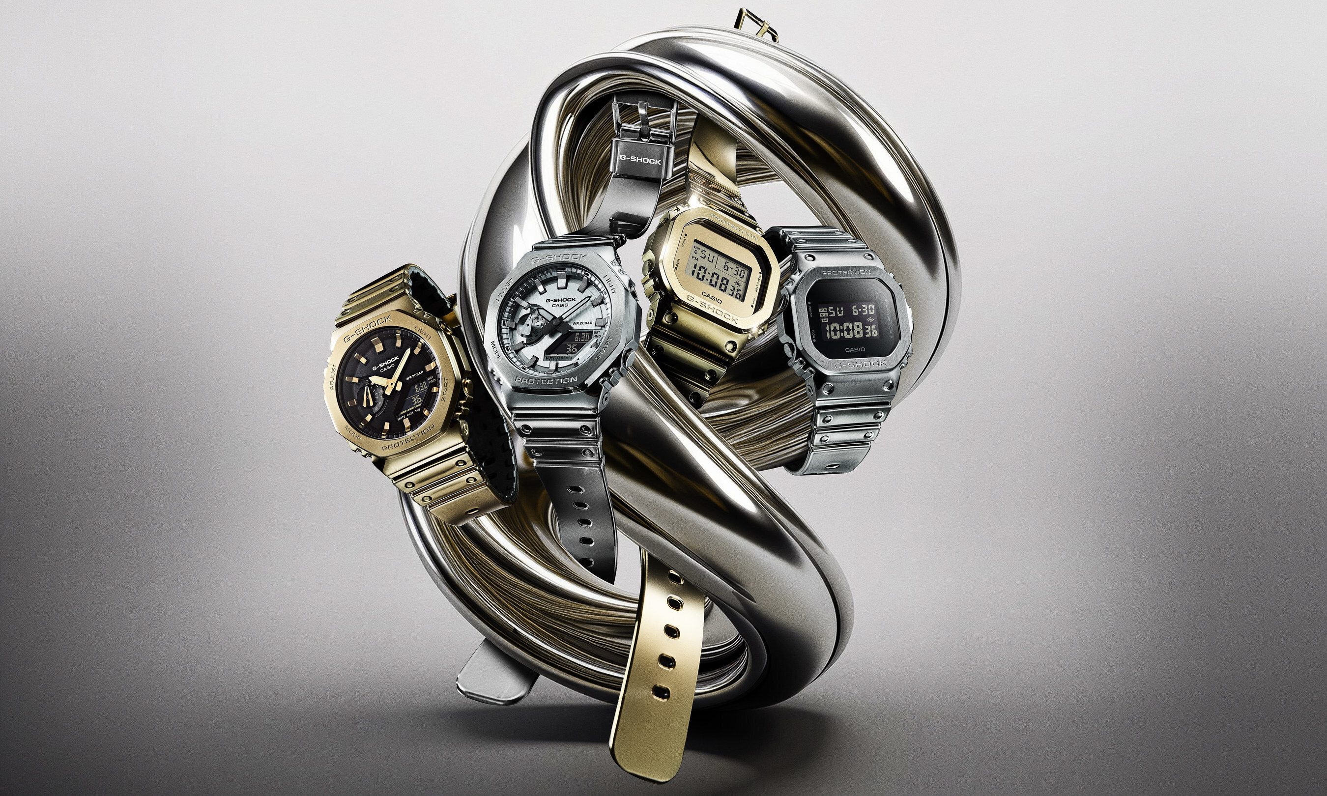 G-Shock's new G-Steel Fine Metallic Series comes with silicone