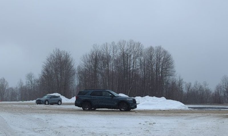 Ford Explorer ST and Mustang Mach-E Rally on the skid pad.