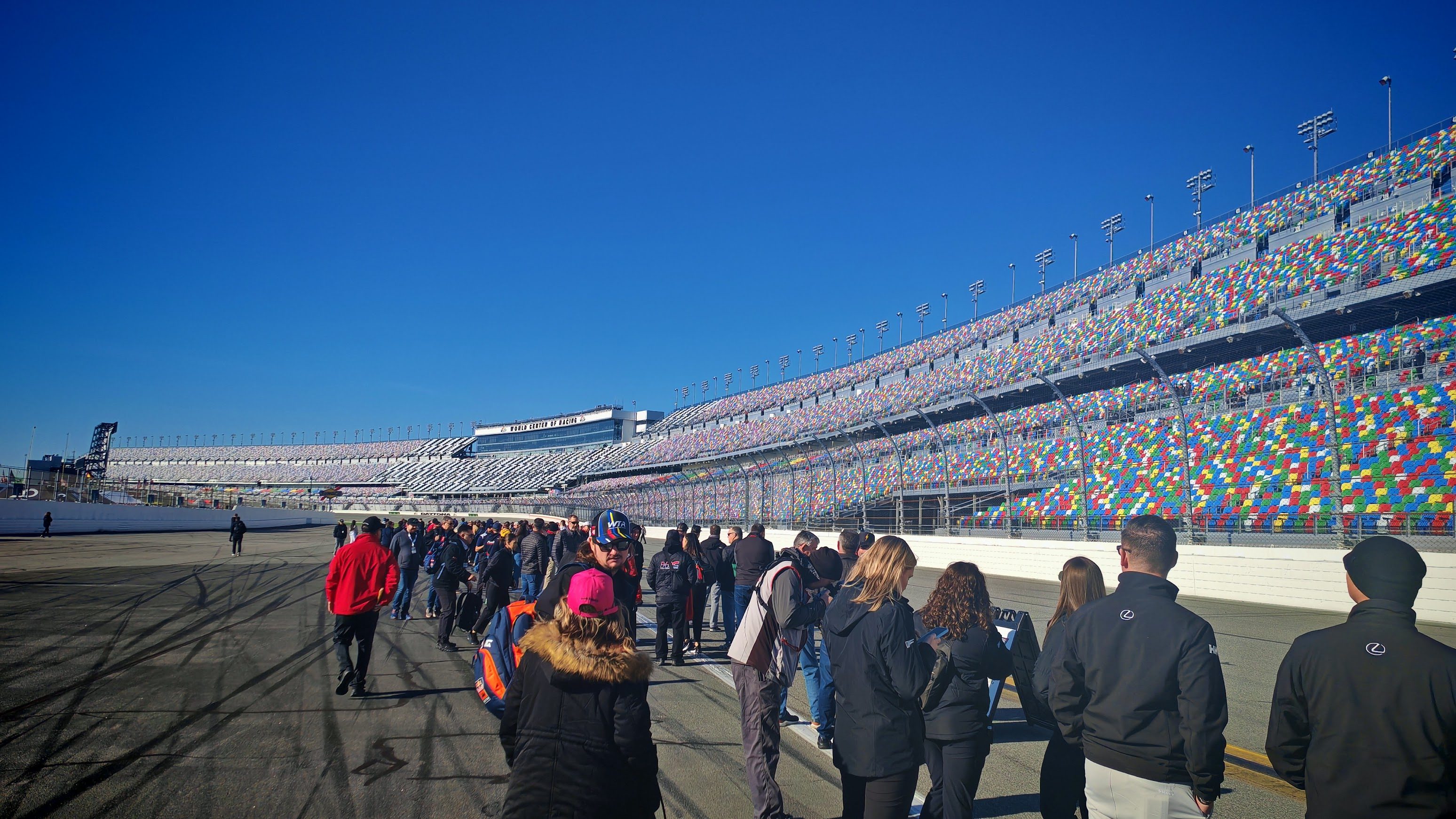 People lining up for hot laps before the Rolex 24