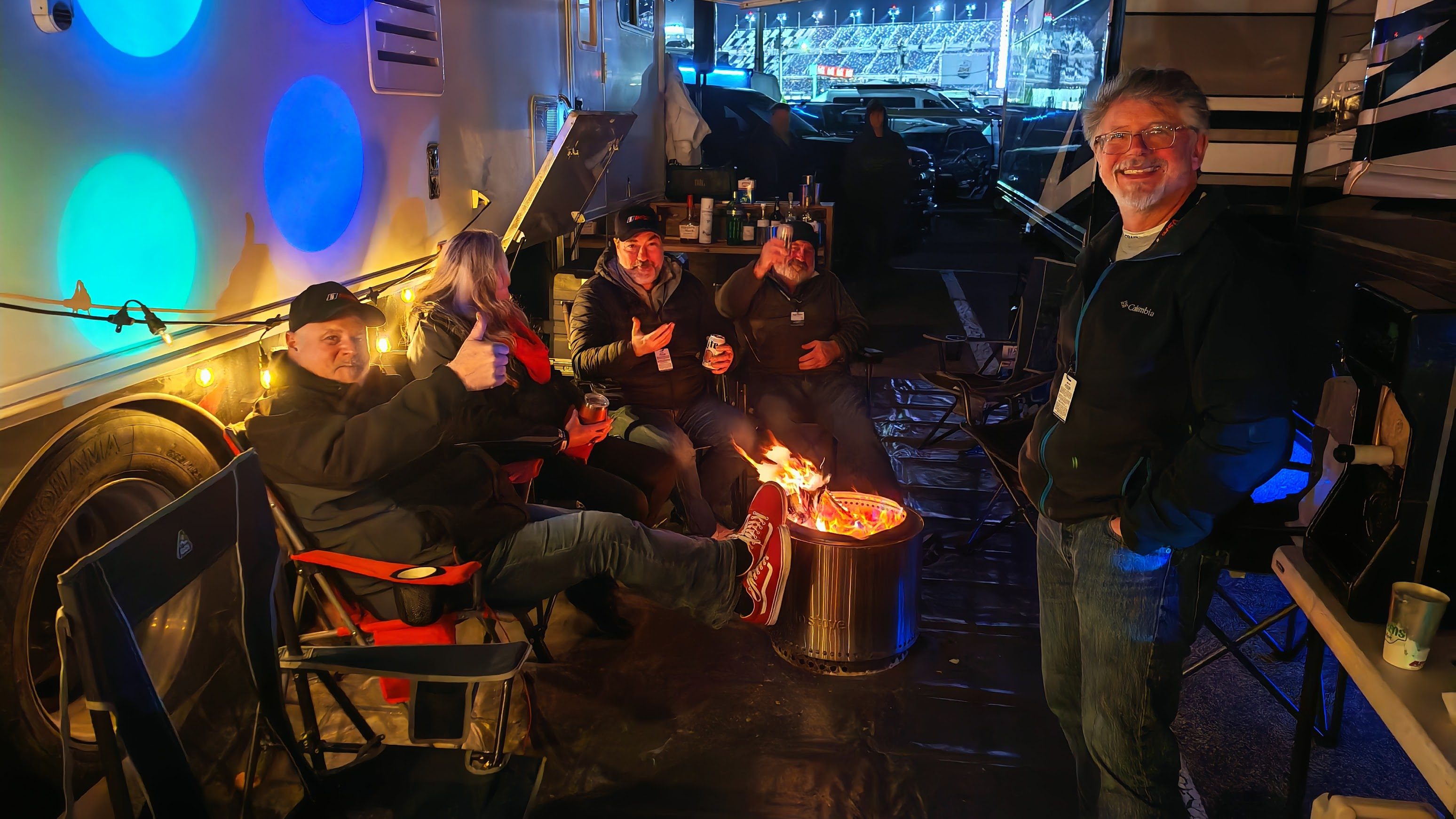 Friendly people in the infield during the Rolex 24