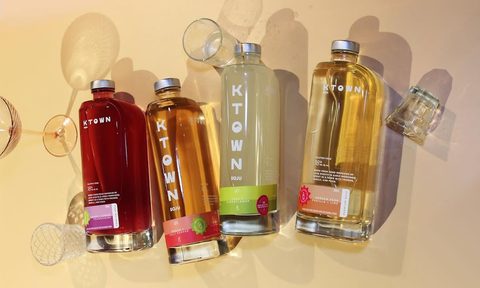 Four KTOWN soju bottles