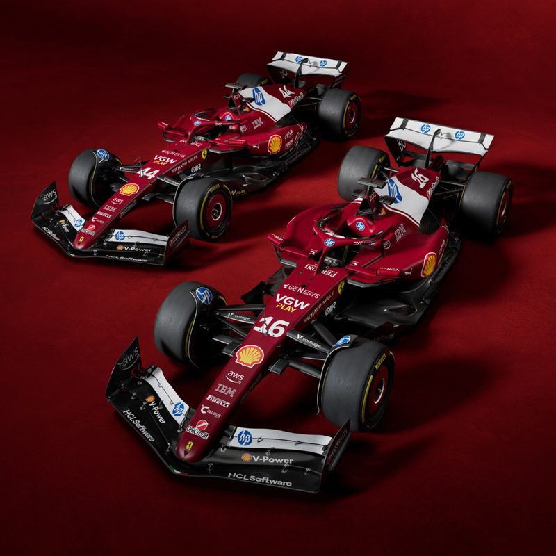 Scuderia Ferrari SF-25 cars for both F1 drivers.