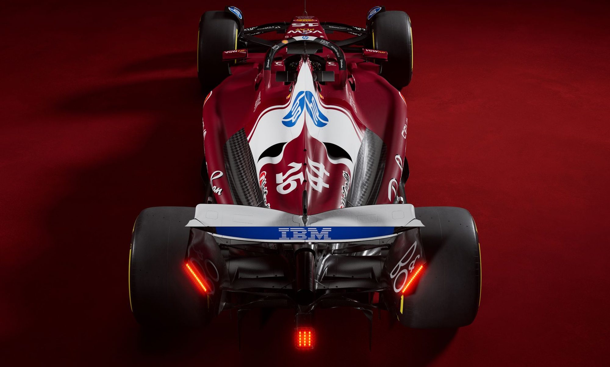 Scuderia Ferrari SF-25 view from the rear.
