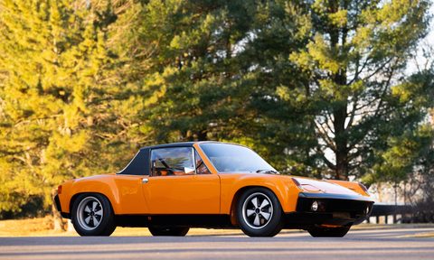 side view of a Porsche 914/6 GT in orange