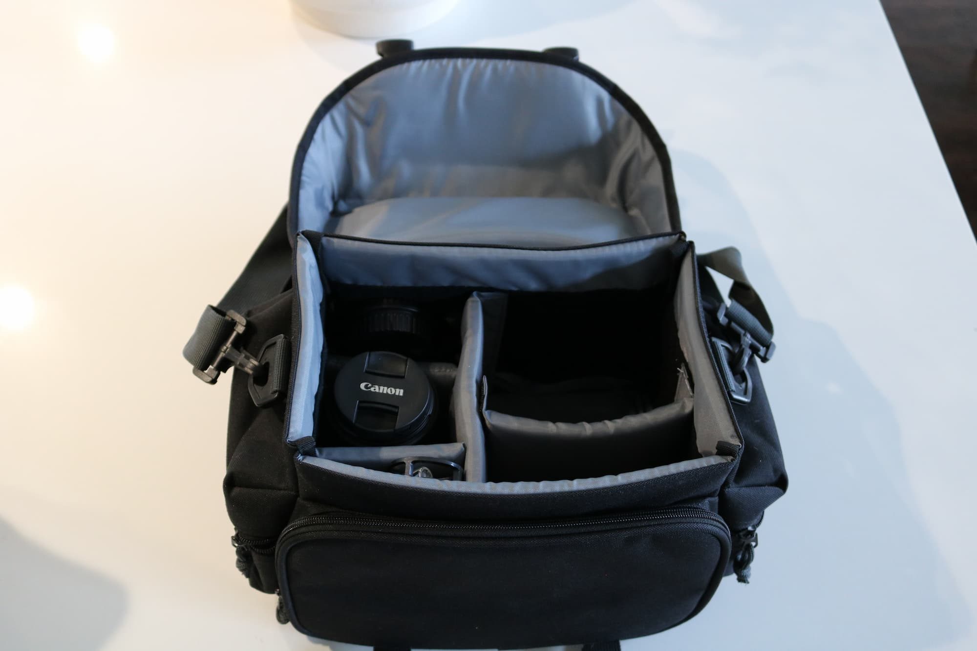 the inside of a canon gadget bag