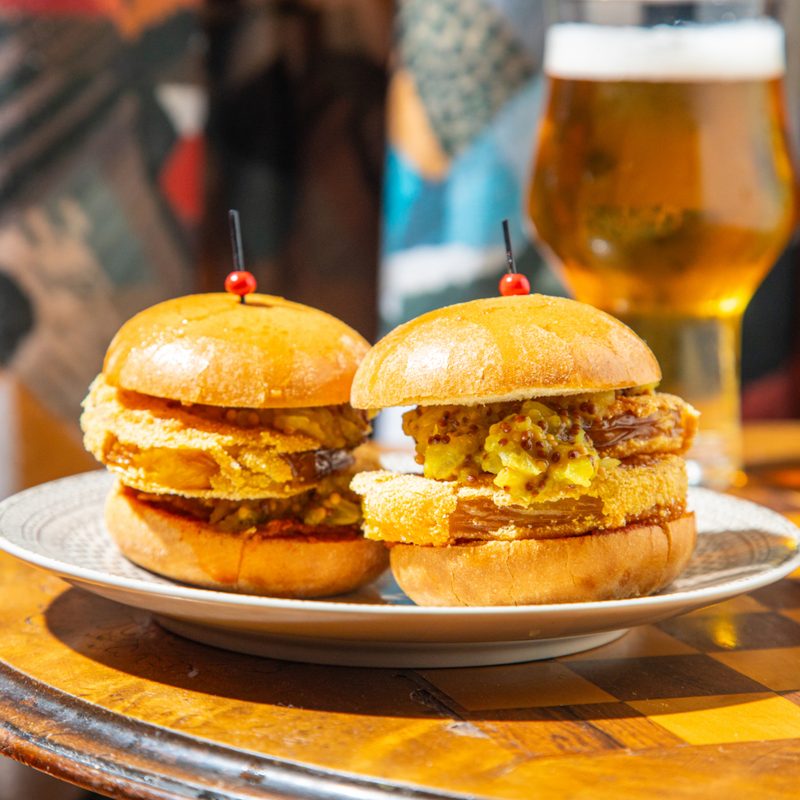 Fried green tomato sliders.