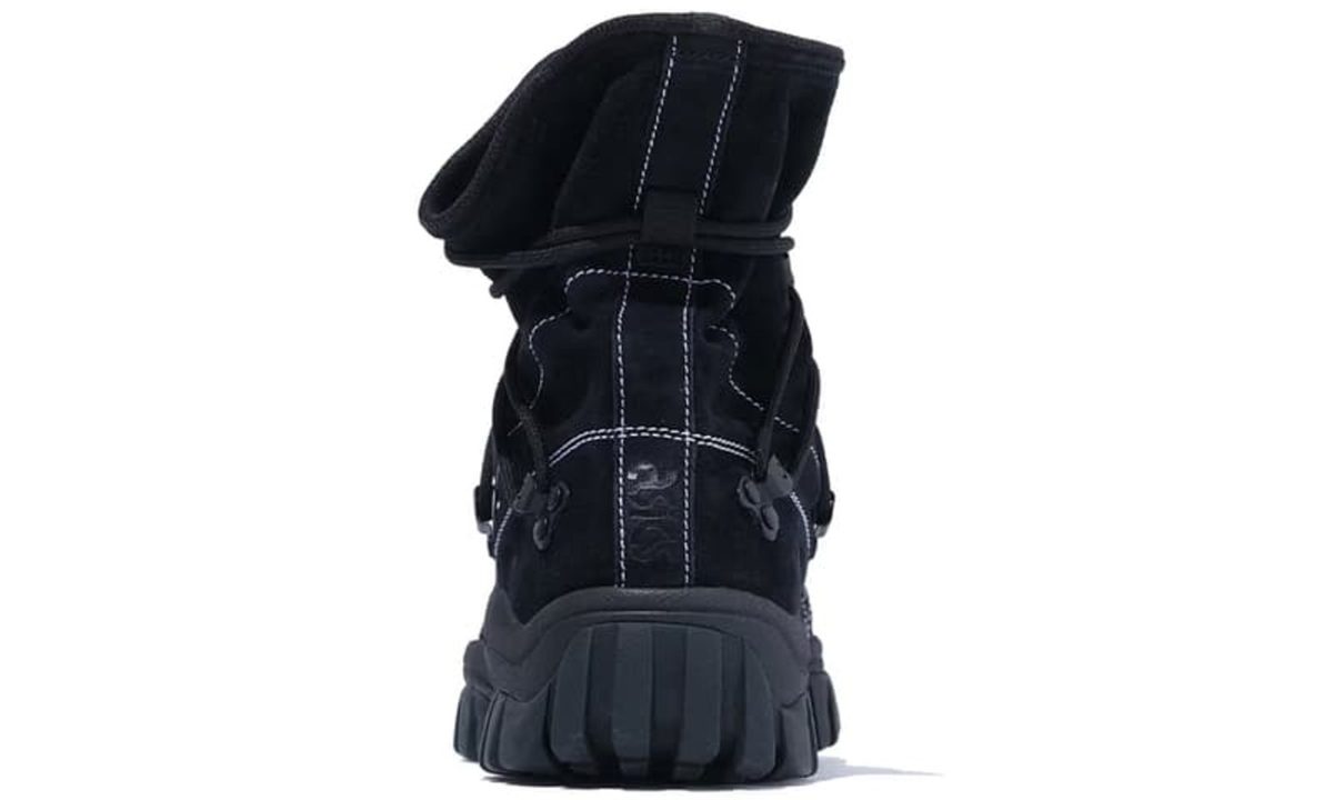 back side of suede asics sneaker boot