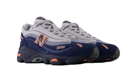 sideview of product photo of New Balance sneakers