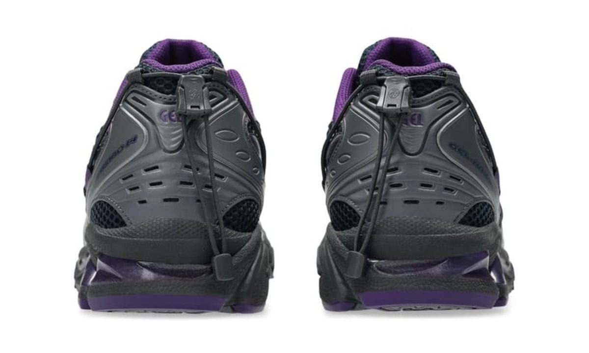 backside heel of black asics zutomayo sneaker