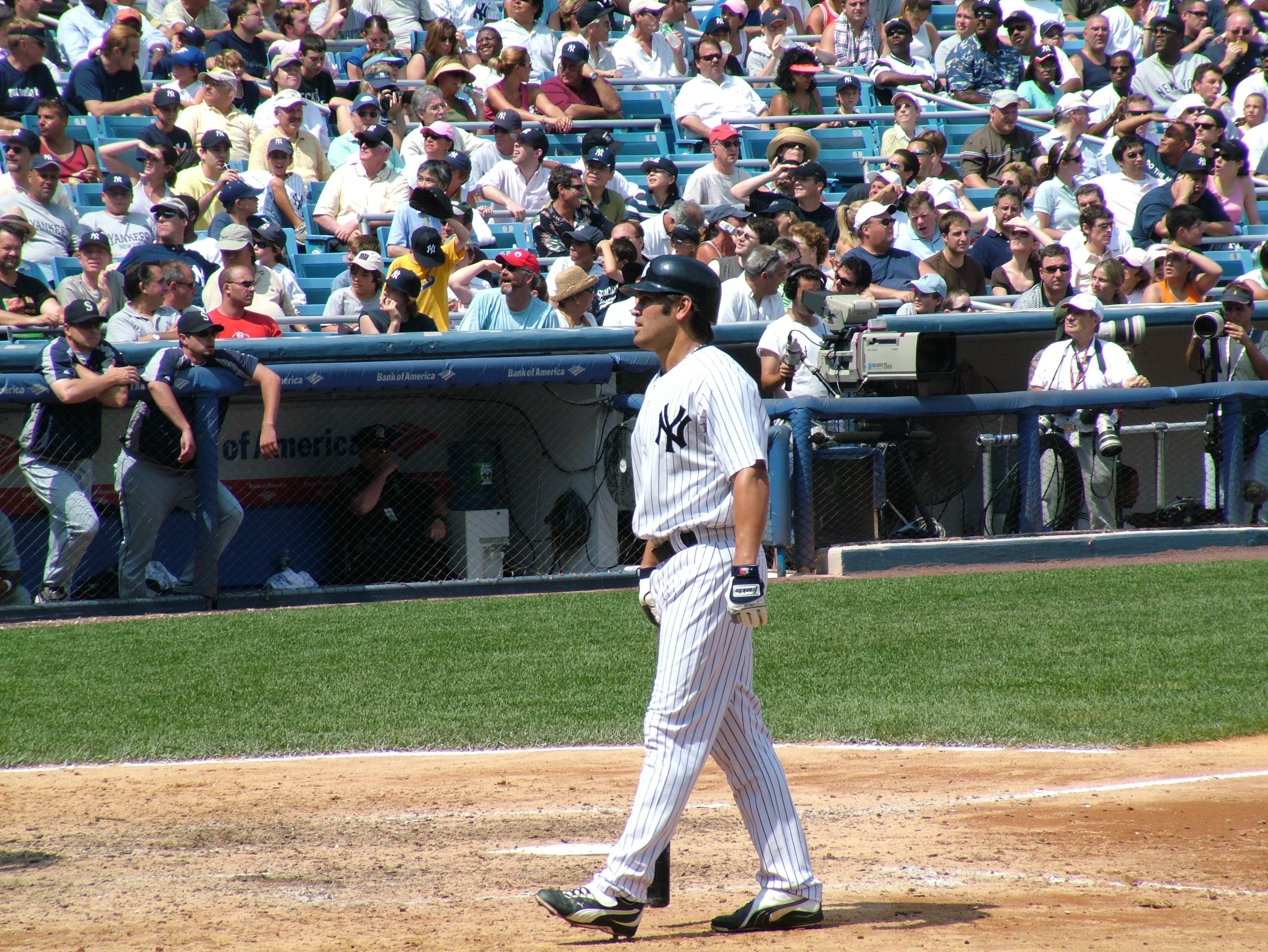 Johnny Damon playing as a Yankee