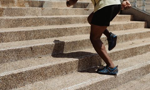 Man climbing stairs