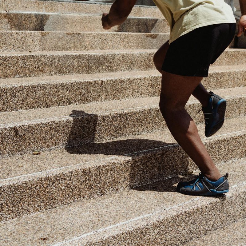 Man climbing stairs