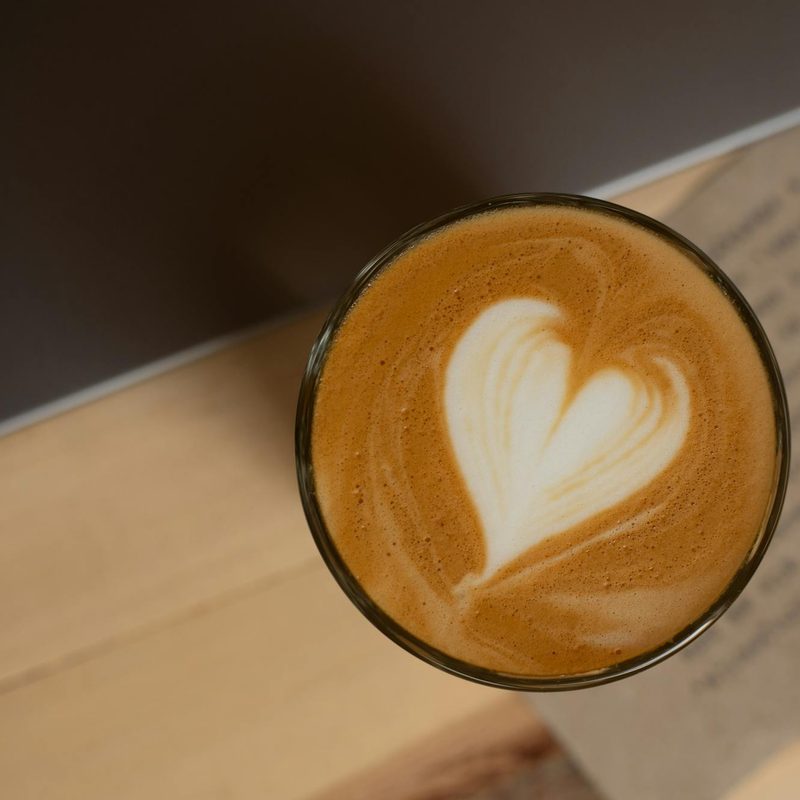 Cortado with a heart in the foam