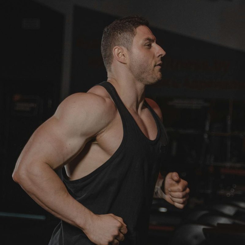 Man running on a treadmill