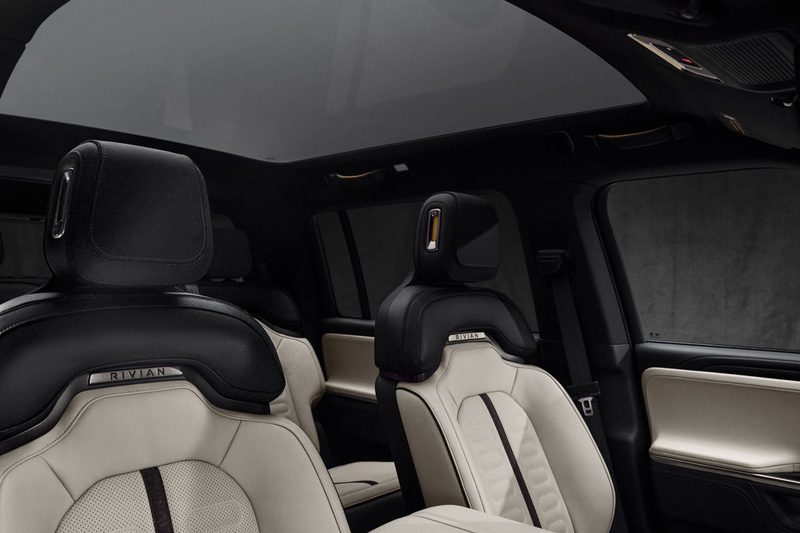 Interior of Rivian's California Dune Edition electric trucks.