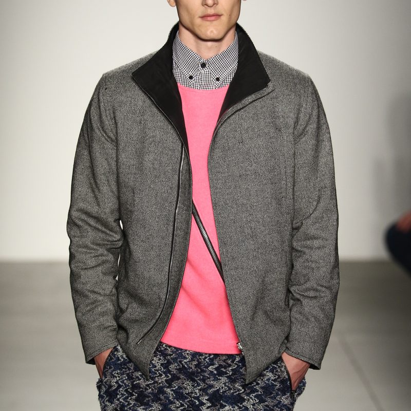 A model walks the runway wearing iiJin Fall during New York Fashion Week.
