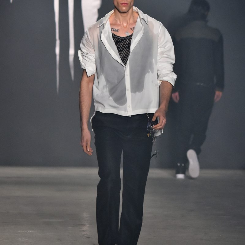 A model walks the runway at Rochambeau - Runway during NYFW.