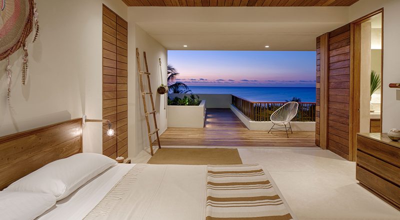 sunset from bedroom at casa xixim