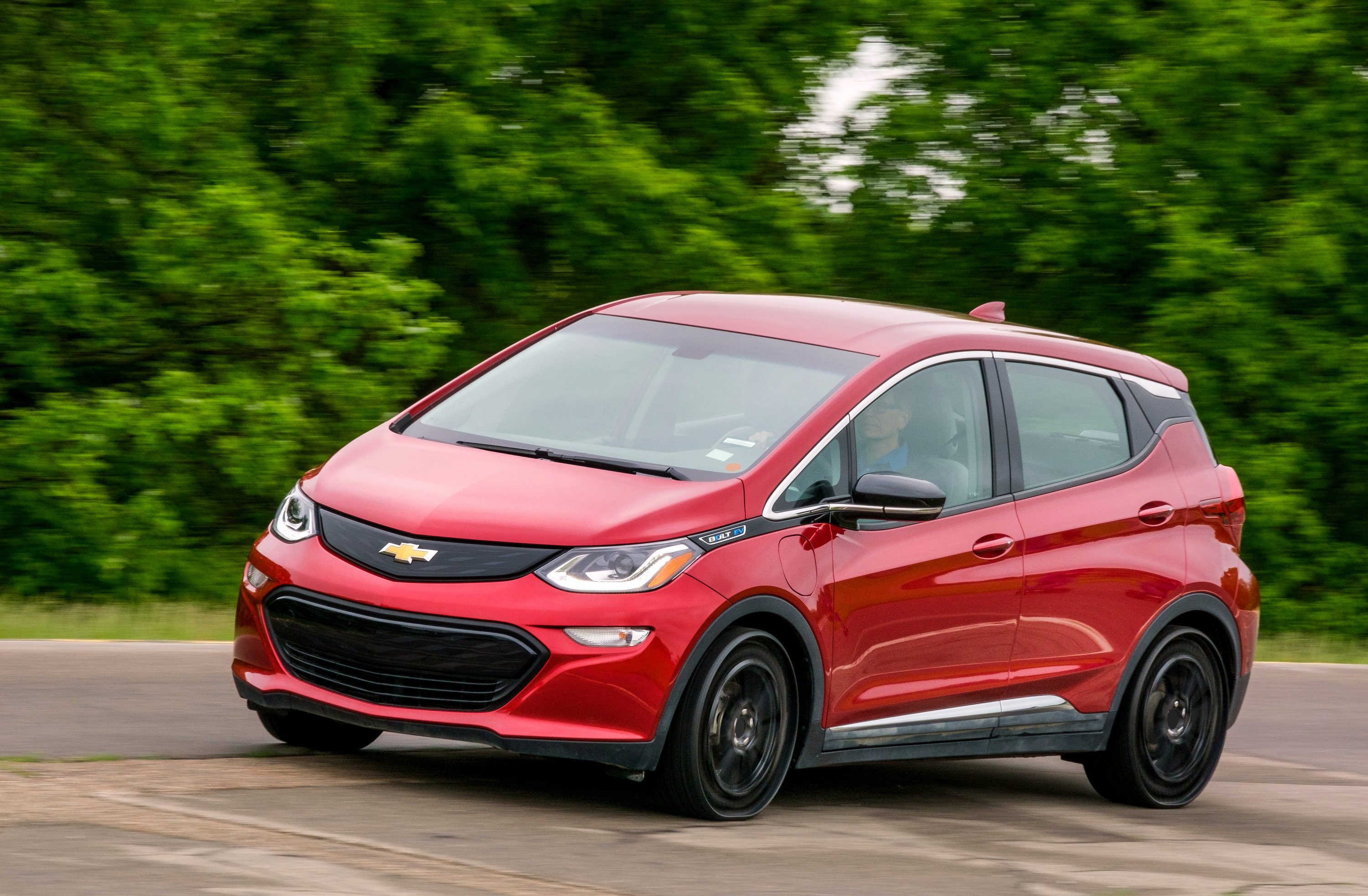 A Chevy Bolt EV with Michelin airless tires fitted