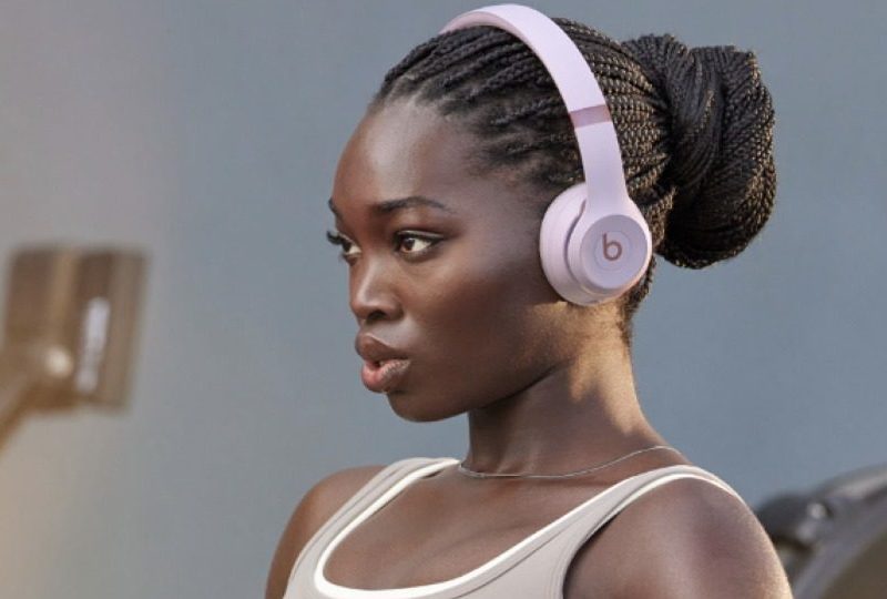 Woman wearing Beats Solo headphones
