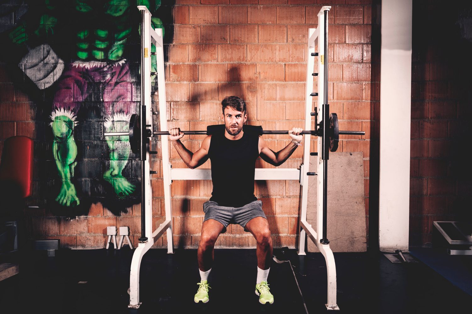Man using Smith machine