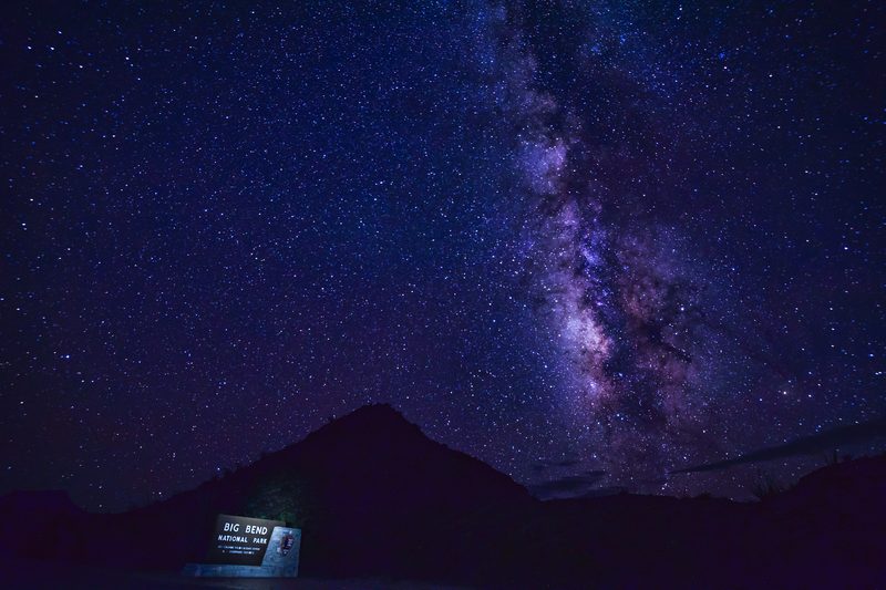 night sky and milky way spray in Big Bend