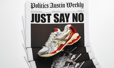 asics sneaker on top of newspaper