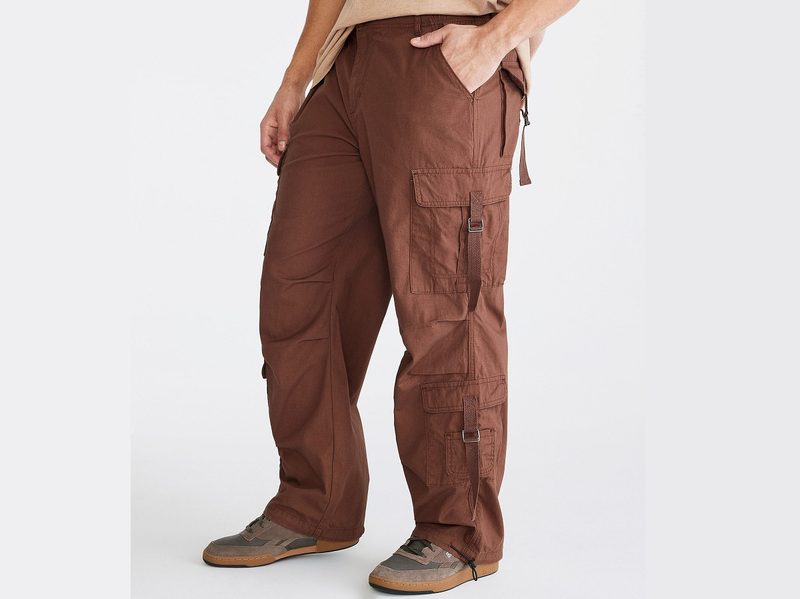 A model wearing the Aeropostale Relaxed Strap-Pocket Cargo Pants.