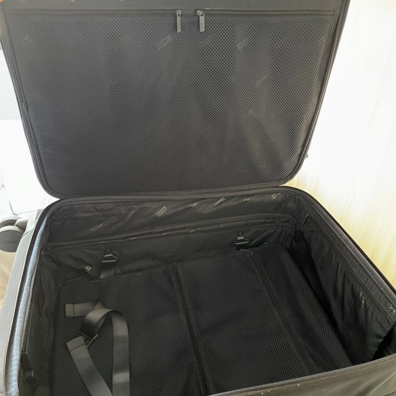Away's soft-sided medium suitcase open