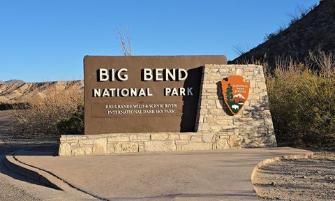 The Big Bend National Park Entrance Sign