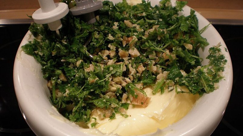 Walnut gorgonzola compound butter