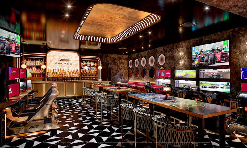F1 Arcade Philadelphia rooms for different size groups.