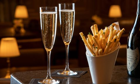 champagne and fries