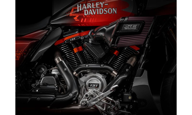 Harley-Davidson CVO Road Glide RR limited edition engine closeup right side.