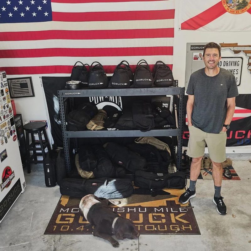 Rucking setup in a garage