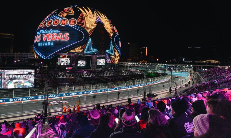 LVGP Track view from the T-Mobile Zone at Sphere Grandstands.