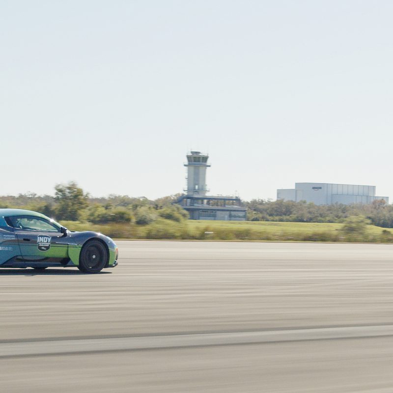 On the way to setting the world autonomous speed record with the Indy Autonomous Challenge.