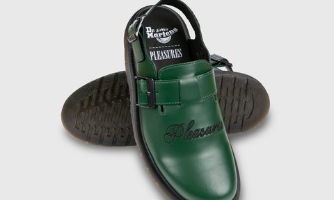 pair of pleasures dr martens shoes