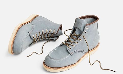 pastel blue red wing heritage boots