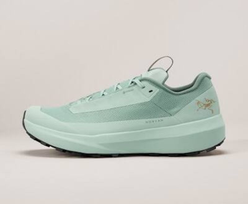 light blue arc'teryx running shoe