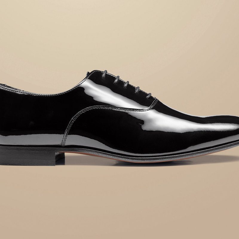 product photo of black patent shoe