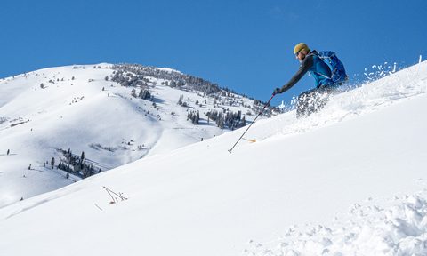 Skier on Soldier Mountain Bridge