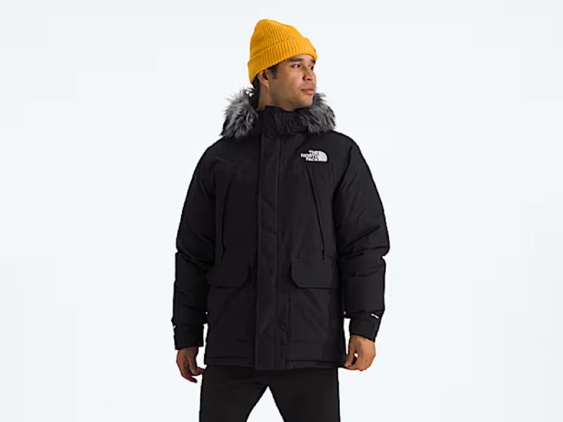 A model wearing The North Face Men’s McMurdo Parka.