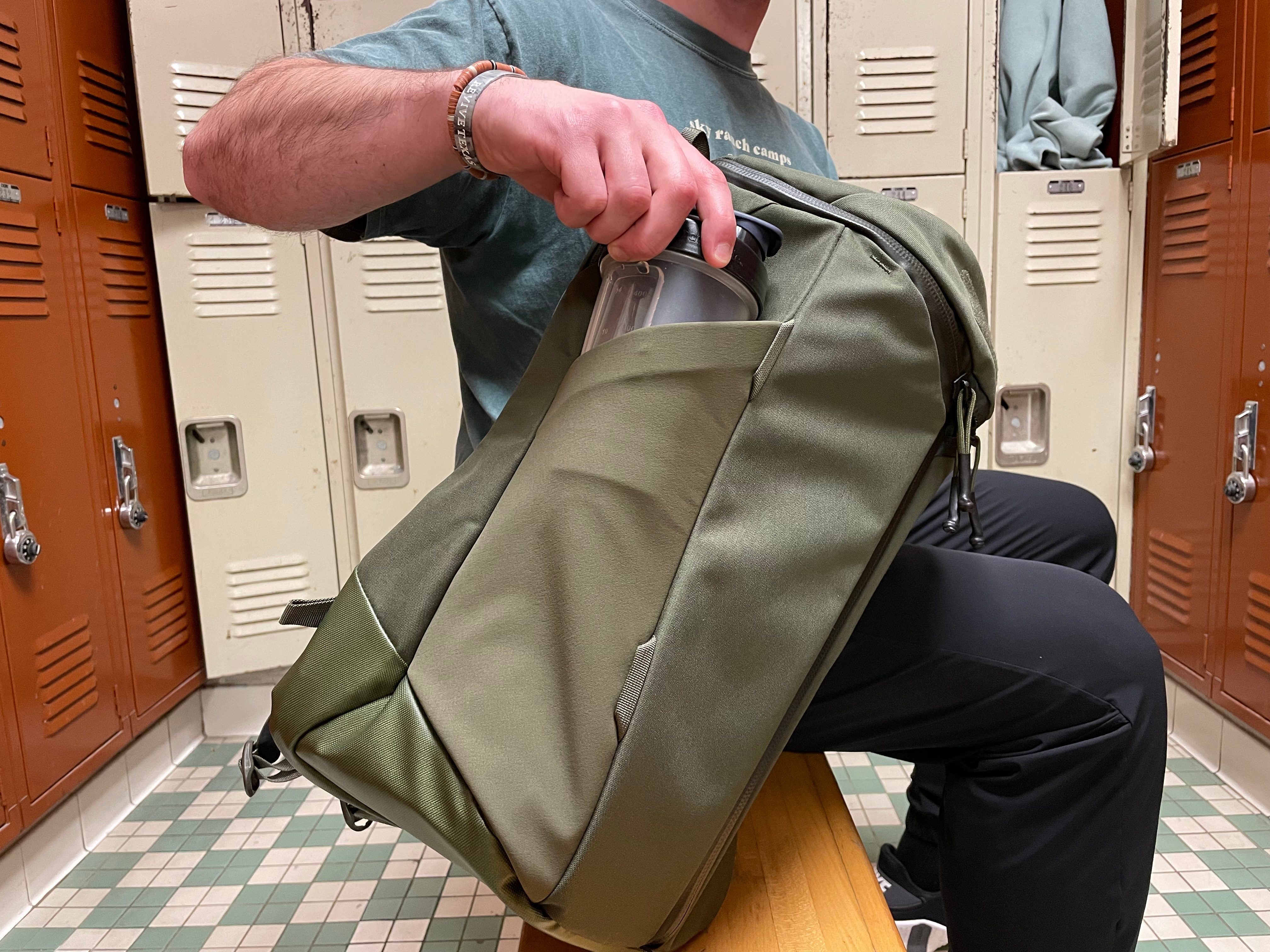 The water bottle sleeve for the YETI Ranchero backpack